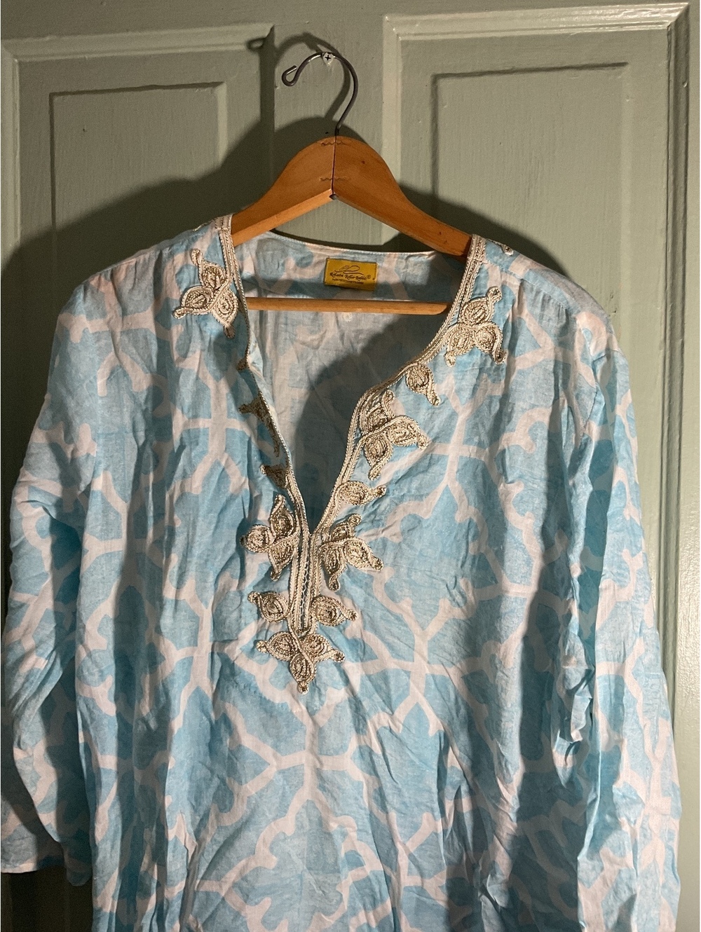 Roberta Roller Rabbit Blue and White Embroidered Tunic Dress - Picture 3 of 11